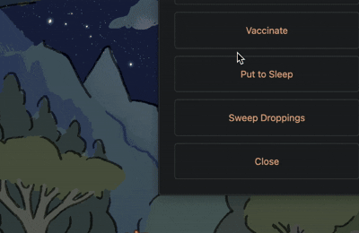 Cappy being vaccinated